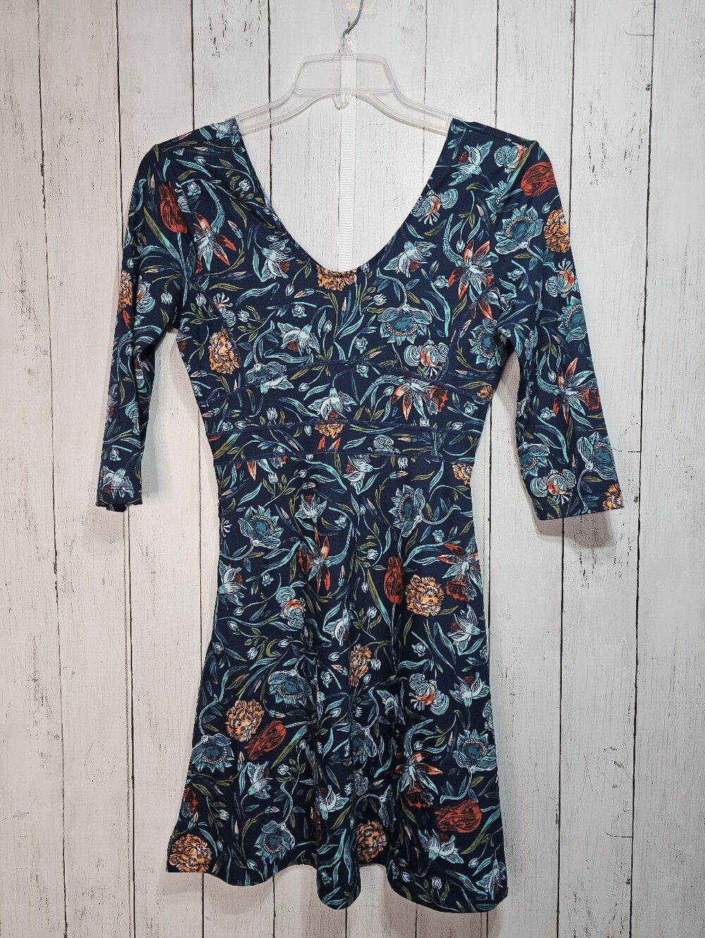 Title Nine Women's Dream Happy Days Floral Print Knit Dress Zip Pockets Size XS. - Picture 4 of 12